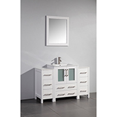  48'' Single Sink Bathroom Vanity Set With Ceramic Vanity Top, Sink and Mirror, White