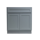  30'' W Vanity Base Cabinet Only Grey, Knockdown, No Top, 30'' W x 21'' D x 32-1/2'' H