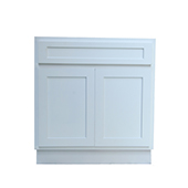  30'' W Vanity Base Cabinet Only White, Knockdown, No Top, 30'' W x 21'' D x 32-1/2'' H