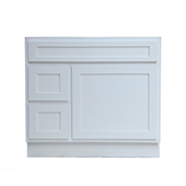  36'' W Vanity Base Cabinet Only White, Knockdown, No Top, 36'' W x 21'' D x 32-1/2'' H