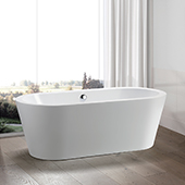  #VAR-VA6812, 68'' Acrylic Freestanding Bathtub, Modern Soaking Tub with UPC Certified Polished Chrome Round Overflow, Pop-up Drain and Adjustable Leveling Legs, 67.7'' W x  32'' D x  23-1/2'' H, White