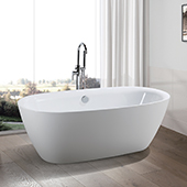  #VAR-VA6833, 67'' Acrylic Freestanding Bathtub, Modern Soaking Tub with UPC Certified Polished Chrome Round Overflow, Pop-up Drain and Adjustable Leveling Legs, 67'' W x  31-1/2'' D x  22-4/5'' H, White