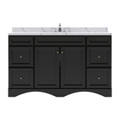  Talisa 60'' Single Bathroom Vanity in Espresso with Calacatta Quartz Top and Round Sink, 60'' W x 22'' D x 36-11/16'' H