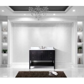  Winterfell 48'' Single Bathroom Vanity Set in Espresso, Italian Carrara White Marble Top with Round Sink