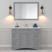  Elise 48'' Single Bath Vanity in Gray with Calacatta Quartz Top and Round Sink with Matching Mirror, 48'' W x 22'' D x 36-11/16'' H