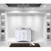  Elise 48'' Single Bathroom Vanity Set in White, Italian Carrara White Marble Top with Square Sink