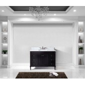  Tiffany 48'' Single Bathroom Vanity Set in Espresso, Italian Carrara White Marble Top with Square Sink