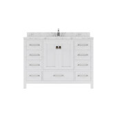  Caroline Avenue 48'' Single Bathroom Vanity in White with Cultured Marble Quartz Top and Square Sink, 48'' W x 22'' D x 35'' H