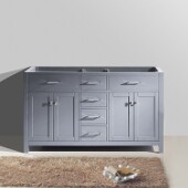  Caroline 60'' Double Bathroom Vanity, Grey, Cabinet Only, 59-1/5'' W x 21-7/10'' D x 33-1/2'' H