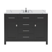 Caroline 48'' Single Bathroom Vanity Set in Espresso, Calacatta Quartz Top with Square Sink