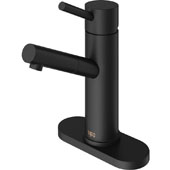  Noma Single Hole Bathroom Faucet with Deck Plate in Matte Black, Faucet Height: 7-3/4'', Spout Height: 5'', Spout Reach: 4-7/8''