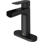  Paloma Single Hole Bathroom Faucet with Deck Plate in Matte Black, Faucet Height: 6-3/4'', Spout Height: 4'', Spout Reach: 4-3/4''