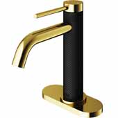  Madison 1-Hole Bathroom Faucet Kit in Matte Gold/Matte Black