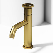 VIGO Cass Pinnacle Collection Single Hole Single-Handle Bathroom Faucet in Matte Brushed Gold, Faucet Height: 7-7/8'' H, Spout Reach: 4-7/8'' D