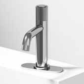 VIGO Apollo Collection Single Handle Bathroom Faucet with Deck Plate in Chrome, Faucet Height: 7-7/8'' H, Spout Reach: 5'' D