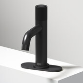 VIGO Apollo Collection Single Handle Bathroom Faucet with Deck Plate in Matte Black, Faucet Height: 7-7/8'' H, Spout Reach: 5'' D