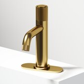 VIGO Apollo Collection Single Handle Bathroom Faucet with Deck Plate in Matte Brushed Gold, Faucet Height: 7-7/8'' H, Spout Reach: 5'' D