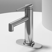 VIGO Sterling Collection Single Hole Single-Handle Bathroom Faucet with Deck Plate in Chrome, Faucet Height: 7-1/4'' H, Spout Reach: 5'' D