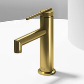 VIGO Sterling Collection Single Hole Single-Handle Bathroom Faucet in Matte Brushed Gold, Faucet Height: 6-7/8'' H, Spout Reach: 5'' D