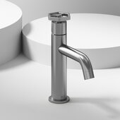 VIGO Ruxton Collection Pinnacle 1-Handle Single Hole Bathroom Faucet in Brushed Nickel, Faucet Height: 7-7/8'' H, Spout Reach: 5'' D