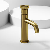 VIGO Ruxton Collection Pinnacle 1-Handle Single Hole Bathroom Faucet in Matte Brushed Gold, Faucet Height: 7-7/8'' H, Spout Reach: 5'' D