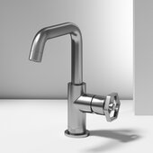 VIGO Ruxton Collection Oblique 1-Handle Single Hole Bathroom Faucet in Brushed Nickel, Faucet Height: 9'' H, Spout Reach: 6-1/8'' D