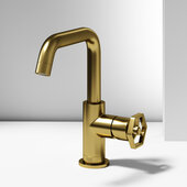 VIGO Ruxton Collection Oblique 1-Handle Single Hole Bathroom Faucet in Matte Brushed Gold, Faucet Height: 9'' H, Spout Reach: 6-1/8'' D