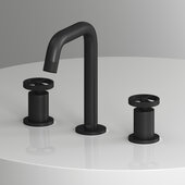 VIGO Cass Collection Two Handle Widespread Bathroom Faucet in Matte Black, Faucet Height: 7-1/2'' H, Spout Reach: 5-3/4'' D