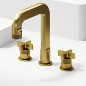 VIGO Wythe Collection Two Handle Widespread Bathroom Faucet in Matte Brushed Gold, Faucet Height: 9'' H, Spout Reach: 7-1/8'' D