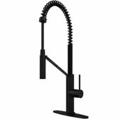  Livingston Magnetic Kitchen Faucet with Deck Plate in Matte Black, Faucet Height: 23 1/2',  Spout Reach: 9 3/8'