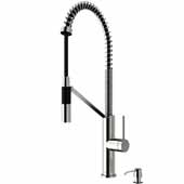  Livingston Magnetic Kitchen Faucet with Soap Dispenser in Stainless Steel, Faucet Height: 23 1/2',  Spout Reach: 9 3/8'