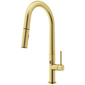  Greenwich Touchless Pull-Down Kitchen Faucet with Smart Sensor in Matte Brushed Gold, Faucet Height: 18-1/4'' H; Spout Reach: 9-1/4'' D