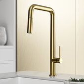 VIGO Parsons Collection Parsons Kitchen Faucet in Matte Brushed Gold, Faucet Height: 18-1/4'' H, Spout Reach: 9-1/8'' D