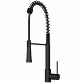 VIGO Laurelton Pull-Down Spray Kitchen Faucet with Deck Plate In Matte Black, : Faucet Height 22-3/8'', Spout Reach: 9-3/8''