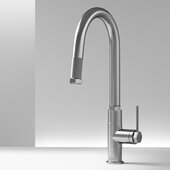 VIGO Hart Arched Collection Pull-Down Kitchen Faucet in Stainless Steel, Faucet Height: 17-7/8'' H, Spout Reach: 8-1/2'' D
