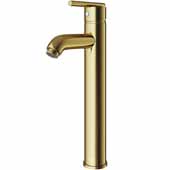 VIGO Seville Bathroom Vessel Faucet in Matte Gold, Faucet Height: 13', Spout Height: 9', Spout Reach: 4 3/4'