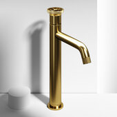 VIGO Cass Collection Single Hole Single-Handle Vessel Bathroom Faucet in Matte Brushed Gold, Faucet Height: 12'' H, Spout Reach: 6-1/8'' D