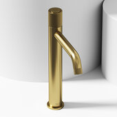 VIGO Apollo Collection Single Hole Vessel Bathroom Faucet in Matte Brushed Gold, Faucet Height: 11-1/2'' H, Spout Reach: 6-1/8'' D