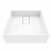  Bryant Square Matte Stone Vessel Bathroom Sink, Matte White, 15-1/8'' W x 15-1/8'' D x 4-3/4'' H