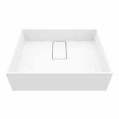 Bryant Rectangular Matte Stone Vessel Bathroom Sink, Matte White, 17-1/8'' W x 13-1/8'' D x 4-3/4'' H