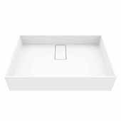  Bryant Grand Rectangular Matte Stone Vessel Bathroom Sink, Matte White, 23-1/4'' W x 15-1/8'' D x 4-3/4'' H