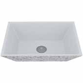 VIGO Calendula Square Cast Stone Vessel Bowl Bathroom Sink, 13-3/4''W x 18''D x 4-5/8''H