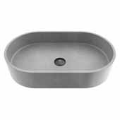  Concreto Stone™ Oval Bathroom Vessel Sink, Gray, 23-5/8'' W x 13-3/4'' D x 4-3/4'' H