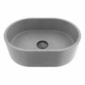  Concreto Stone™ Oval Bathroom Vessel Sink, Gray, 15-3/4'' W x 11'' D x 4-3/4'' H