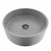  ConcretoStone™ Round Bathroom Vessel Sink, Gray, 15-3/8'' Diameter x 4-3/4'' H