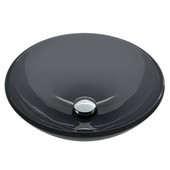  VIG-VG07042, Sheer Black Glass Vessel Bathroom Sink, 16-1/2'' Diameter x 6'' H