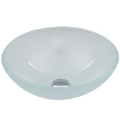  VIG-VG07043, White Frost Glass Vessel Bathroom Sink, 16-1/2'' Diameter x 6'' H