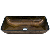  VIG-VG07046, Rectangular Amber Sunset Glass Vessel Bathroom Sink, 22-1/2'' W x 14-1/2'' D x 4-1/2'' H