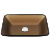  Sottile Amber Rectangular Glass Bathroom Vessel Sink, 18-1/8'' W x 13'' D x 4-1/8'' H