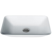 VIGO Sottlie MatteShell™ Collection White Rectangular Vessel Bathroom Sink, 18'' W x 13'' D x 4'' H